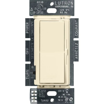 Lutron Diva LED+ Dimmer - Single Pole / 3-Way - 150W Max - Almond