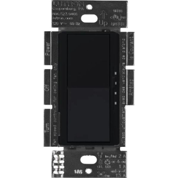 Lutron Diva Quiet Fan-Speed Control and Light Switch - Single Pole - Black