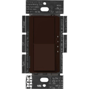 Lutron Diva Quiet Fan-Speed Control and Light Switch - Single Pole - Brown