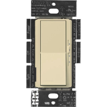 Lutron Diva Quiet Fan-Speed Control and Light Switch - Single Pole - Ivory