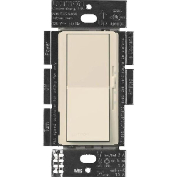 Lutron Diva Quiet Fan-Speed Control and Light Switch - Single Pole - Light Almond