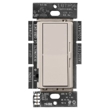 Lutron Diva Quiet Fan-Speed Control - Single-Pole / 3-Way - Taupe