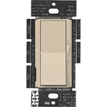 Lutron Diva Quiet Fan-Speed Control and Light Switch - Single Pole - Taupe