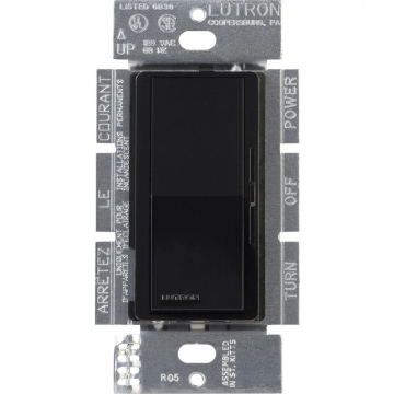 Lutron Diva 0-10V LED Dimmer - Single-Pole / 3-Way - 8A - 120-277V - Black
