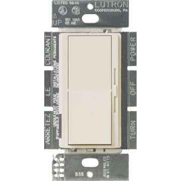 Lutron Diva 0-10V LED Dimmer - Single-Pole / 3-Way - 8A - 120-277V - Light Almond