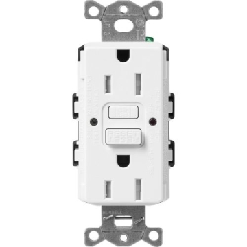 Lutron Claro 15A GFCI Receptacle - Tamper Resistant - Snow