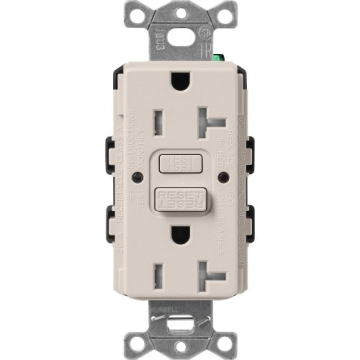 Lutron Claro 20A GFCI Receptacle - Tamper Resistant - Taupe