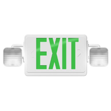 RAB LED Exit Emergency Combo - Green Letters - 120/277V