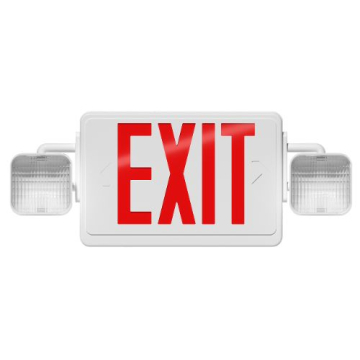 RAB High Lumen LED Exit Emergency Combo - Remote Capable - Red Letters - 120/277V