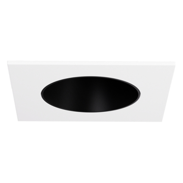 ELCO Lighting Koto Pex 2" Canless Square Deep Reflector Trim - Black / White