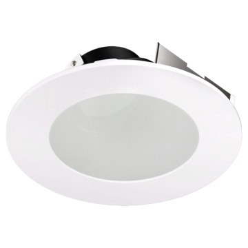 ELCO Lighting Koto 4" Universal Sloped Ceiling Trim with Frosted Glass - Black / White