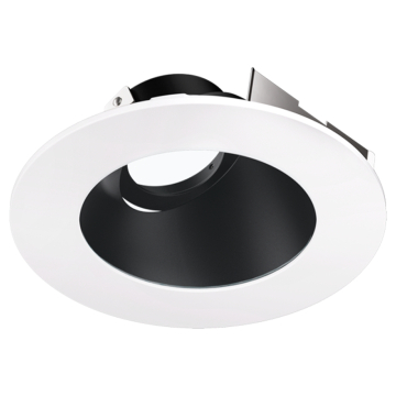 ELCO Lighting Koto 4" Universal Sloped Ceiling Trim with Clear Glass - Black / White