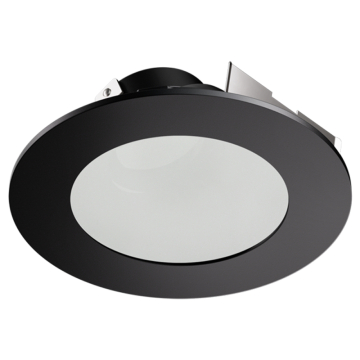 ELCO Lighting Koto 4" Universal Sloped Ceiling Trim with Frosted Glass - Black