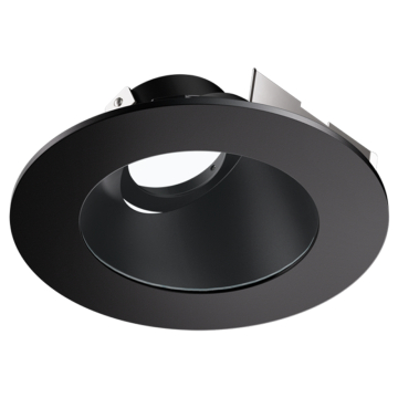 ELCO Lighting Koto 4" Universal Sloped Ceiling Trim with Clear Glass - Black