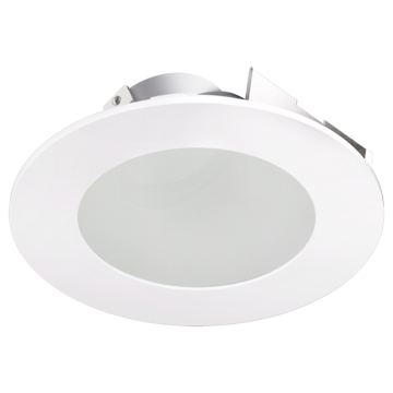 ELCO Lighting Koto 4" Universal Sloped Ceiling Trim with Frosted Glass - Haze / White