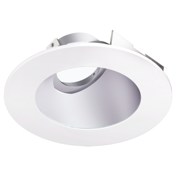 ELCO Lighting Koto 4" Universal Sloped Ceiling Trim with Clear Glass - Haze / White