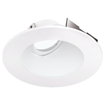 ELCO Lighting Koto 4" Universal Sloped Ceiling Trim with Clear Glass- White