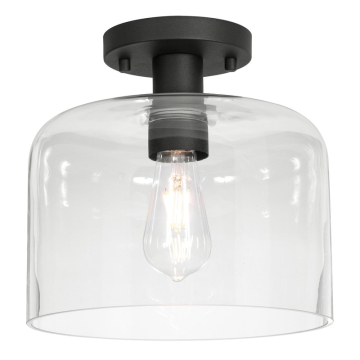 AFX Elsa 10" Medium Base Semi-Flush Mount - 60W - 120V - Black