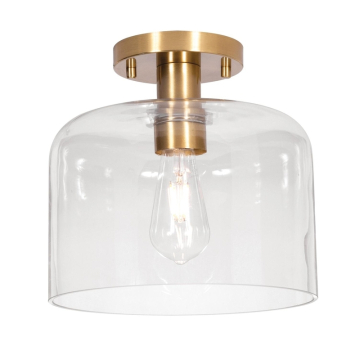 AFX Elsa 10" Medium Base Semi-Flush Mount - 60W - 120V - Light Antique Brass