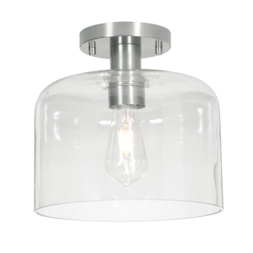 AFX Elsa 10" Medium Base Semi-Flush Mount - 60W - 120V - Satin Nickel