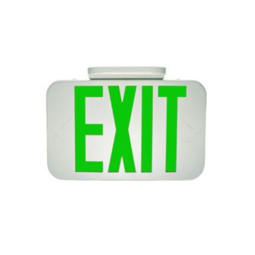 MaxLite LED Exit Sign - Green Letters - Battery Backup - Remote Capable - White