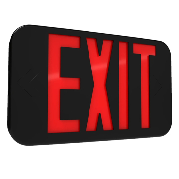 RAB EXIT34 LED Exit Sign - Battery Backup - Red + Green Letters - 120-277V - Black