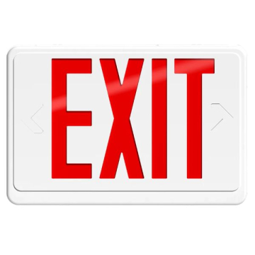 RAB LED Exit Sign - Remote Head Capable - Battery Backup - Red Letters - 120/277