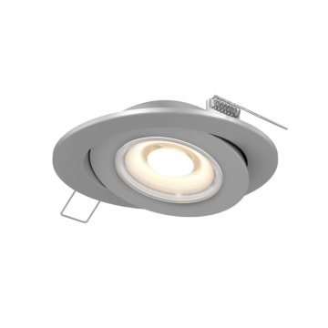 DALS Pivot Flat LED Gimbal Downlight - 4" - 9W - CCT Selectable - Satin Nickel - 120V