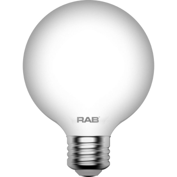 RAB 3.8W LED G25 Filament Lamp - Dimmable - 2700K - 350 Lumens - 120V
