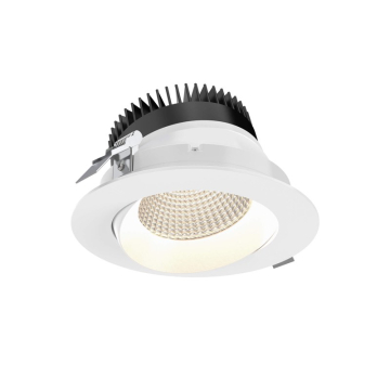 DALS Revolve Regressed LED Gimbal Downlight - 6" - 20W - CCT Selectable - 120V - White