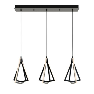 AFX Gianna 3-Light Linear LED Pendant - 3000K - 120V - Black