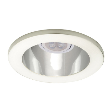 WAC Lighting 4" Low Voltage Round Open Specular Reflector Gimbal Downlight Trim w/ MR16 LED Lamp - 450 Lumens - 8W - 3000K - 12V - Brushed Nickel