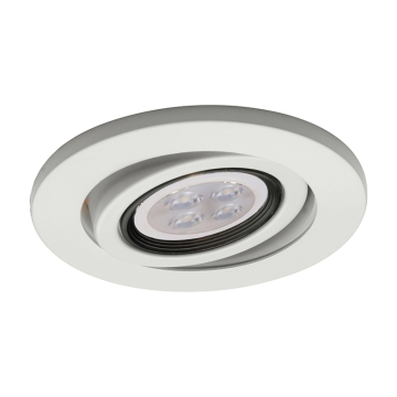 WAC Lighting 4" Low Voltage Round Gimbal Downlight Trim w/ MR16 LED Lamp - 450 Lumens - 8W - 3000K - 12V - White