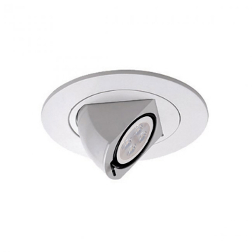 WAC Lighting 4" Low Voltage Round Directional Adjustable Downlight Trim w/ MR16 LED Lamp - 450 Lumens - 8W - 3000K - 12V - White