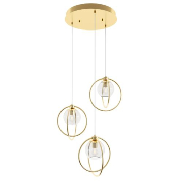 AFX Jamie 3-Light Round Pendant - 120V - Satin Brass