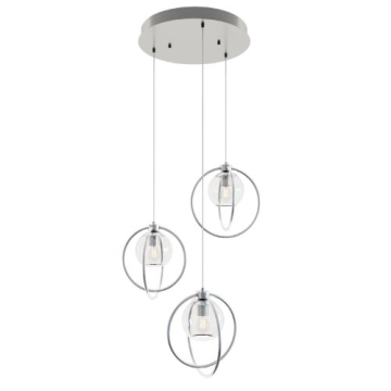 AFX Jamie 3-Light Round Pendant - 120V - Satin Nickel