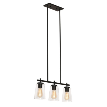 AFX Joanna 3-Light Linear Pendant - 120V - Textured Black