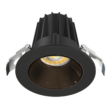 Lotus 2" Round Economy Regressed LED Downlight - 9W - Black Trim / Black Chrome Reflector - CCT Selectable - 120V