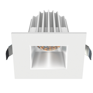 Lotus 2" Square Economy Regressed LED Downlight - 9W - White Trim / Silver Reflector - CCT Selectable - 120V