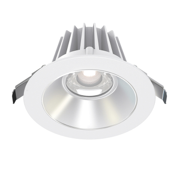 Lotus 4" Round Economy Regressed LED Downlight - 15W - White Trim / Silver Reflector - CCT Selectable - 120V