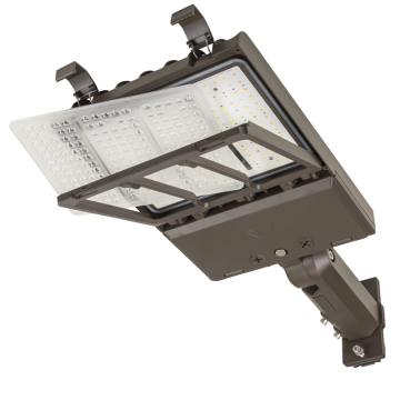 Keystone XFit OpticSwap LED Area Light - 19,910 Max Lumens - 70 | 100 | 140W - Slipfitter Mount - Type III, IV + V Included - 120-277V - Bronze