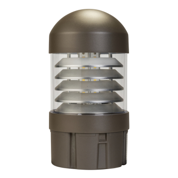 Keystone Louvered Reflector Dome Top Bollard Head - Photocell - 14 | 19 | 24W - CCT Selectable - 120-277V - Bronze