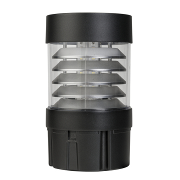 Keystone Louvered Reflector Flat Top Bollard Head - Photocell - 14 | 19 | 24W - CCT Selectable - 120-277V - Black