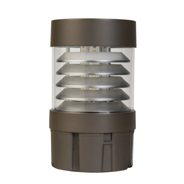Keystone Louvered Reflector Flat Top Bollard Head - Photocell - 14 | 19 | 24W - CCT Selectable - 120-277V - Bronze