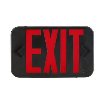 Keystone LED Exit Sign - Single or Double Face - Red or Green Letters - 120-277V - Battery Backup - Black