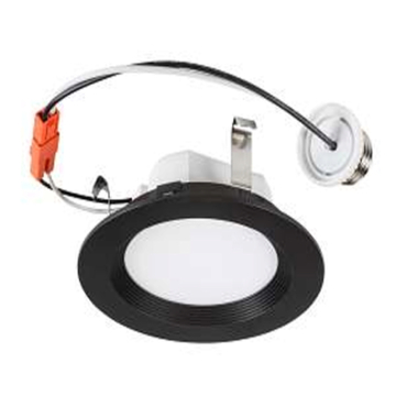 Keystone Aviva 4" Round LED Wafer Retrofit Downlight - Baffled Trim - Wattage & CCT Selectable - 120V - Black