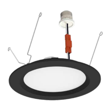 Keystone Aviva 6" Round LED Wafer Retrofit Downlight - Baffled Trim - 11 | 13 | 15W - 120V - Black