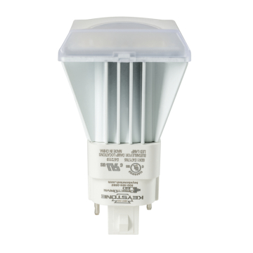 Keystone 8W LED PL Lamp - 2-Pin G24d Base - 2700K - 900 Lumens - 120-277V