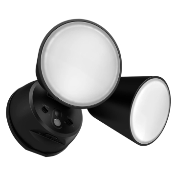 RAB Luminator Dual Head LED Security Flood Light - Photocell - 20W - CCT Tunable - 120V - Black