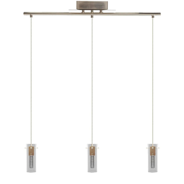 Westgate LCFH LED 3-Light Linear Cylinder Pendant Light - 36W - CCT Selectable - 2,430 Lumens - 120V - Brushed Nickel